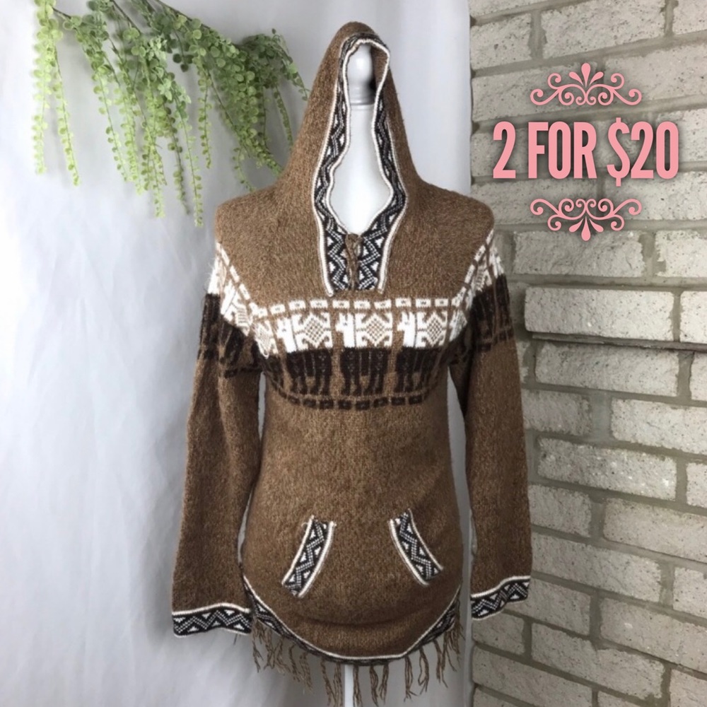 2 for $20/ Kactus Alpaca Pullover Hooded Sweater